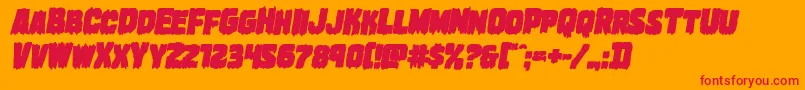 Шрифт Marshthingboldital – красные шрифты на оранжевом фоне