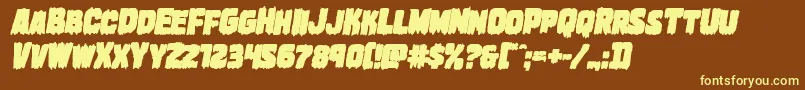 Marshthingboldital Font – Yellow Fonts on Brown Background