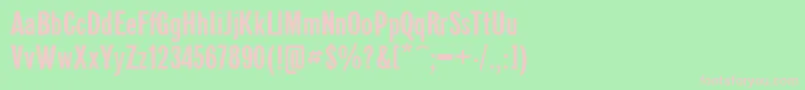 フォントGazetaSansserifPlain.001.001110n – 緑の背景にピンクのフォント