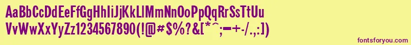 GazetaSansserifPlain.001.001110n Font – Purple Fonts on Yellow Background