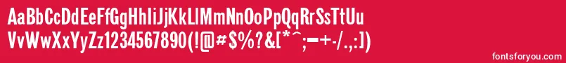 GazetaSansserifPlain.001.001110n Font – White Fonts on Red Background