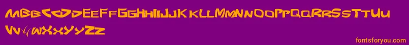 Pundit-Schriftart – Orangefarbene Schriften auf violettem Hintergrund