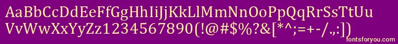 Cambria Font – Yellow Fonts on Purple Background