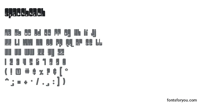 Schriftart Spacebeach – Alphabet, Zahlen, spezielle Symbole
