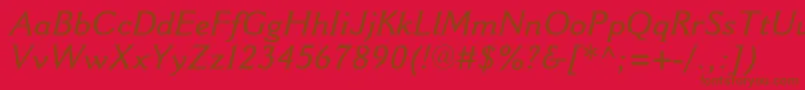 CantoriaMtSemiboldItalic Font – Brown Fonts on Red Background