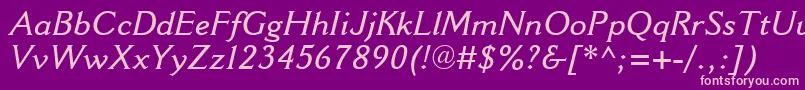 CantoriaMtSemiboldItalic Font – Pink Fonts on Purple Background