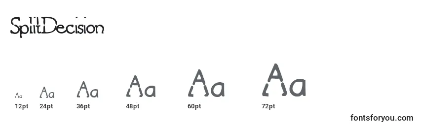 Größen der Schriftart SplitDecision