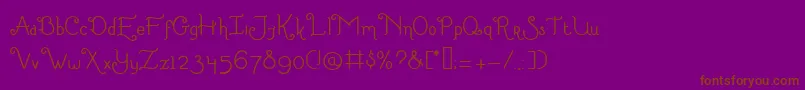 LittleEdelweiss Font – Brown Fonts on Purple Background