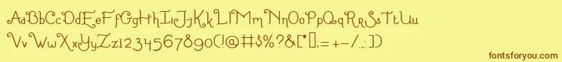 LittleEdelweiss Font – Brown Fonts on Yellow Background