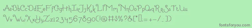フォントLittleEdelweiss – 緑の背景に灰色の文字