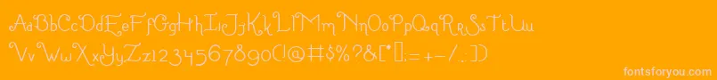 LittleEdelweiss Font – Pink Fonts on Orange Background