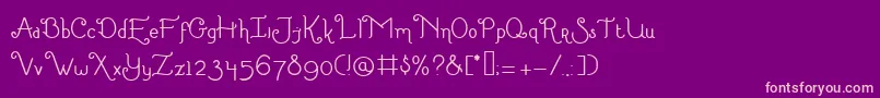 LittleEdelweiss Font – Pink Fonts on Purple Background