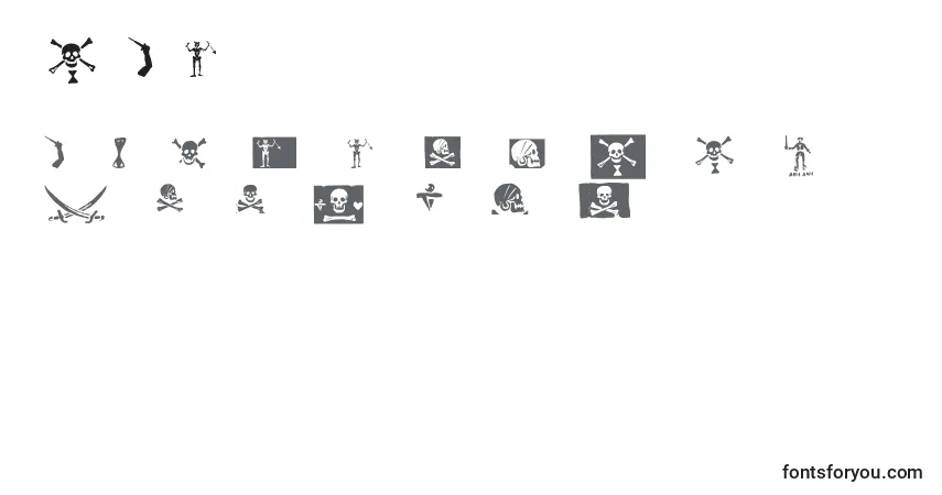 Шрифт PiratesPw – алфавит, цифры, специальные символы