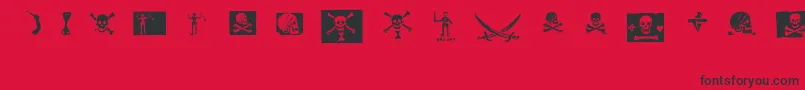 フォントPiratesPw – 赤い背景に黒い文字