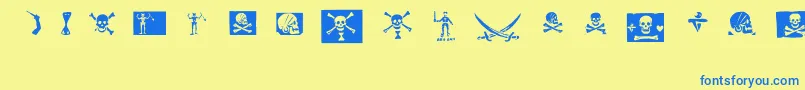 PiratesPw Font – Blue Fonts on Yellow Background