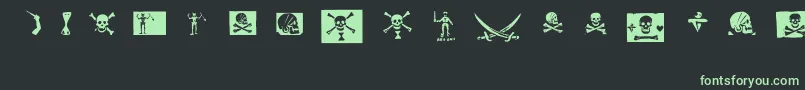 PiratesPw Font – Green Fonts on Black Background