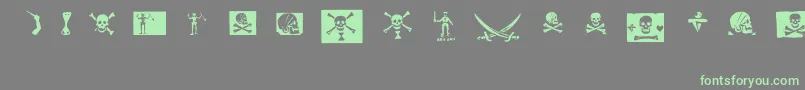PiratesPw-Schriftart – Grüne Schriften auf grauem Hintergrund