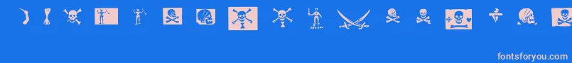 PiratesPw Font – Pink Fonts on Blue Background