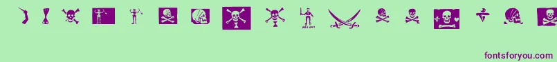 PiratesPw-Schriftart – Violette Schriften auf grünem Hintergrund