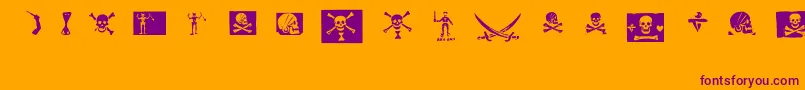 Weitere Informationen zur PiratesPw-Schriftart PiratesPw-Schriftart – Violette Schriften auf orangefarbenem Hintergrund