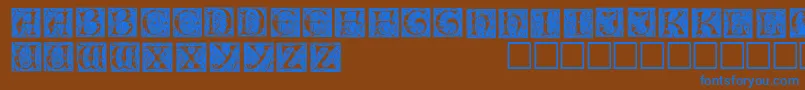 Fonte IlluminationedisplaycapssskRegular – fontes azuis em um fundo marrom