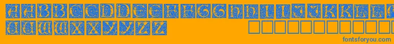 IlluminationedisplaycapssskRegular Font – Blue Fonts on Orange Background