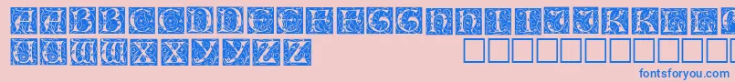 Fonte IlluminationedisplaycapssskRegular – fontes azuis em um fundo rosa