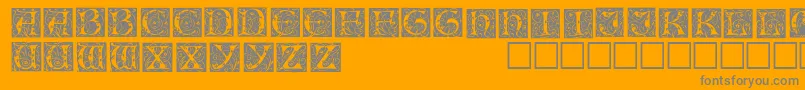 Fonte IlluminationedisplaycapssskRegular – fontes cinzas em um fundo laranja