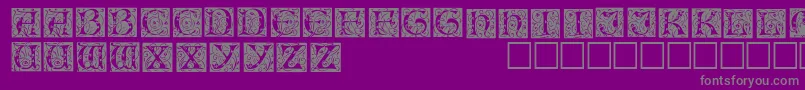 Шрифт IlluminationedisplaycapssskRegular – серые шрифты на фиолетовом фоне