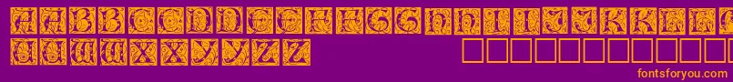 IlluminationedisplaycapssskRegular-fontti – oranssit fontit violetilla taustalla