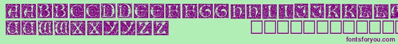 IlluminationedisplaycapssskRegular Font – Purple Fonts on Green Background