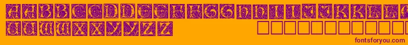 IlluminationedisplaycapssskRegular-Schriftart – Violette Schriften auf orangefarbenem Hintergrund