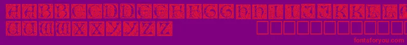 Fonte IlluminationedisplaycapssskRegular – fontes vermelhas em um fundo violeta