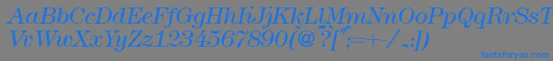Modern438lightRegularitalic Font – Blue Fonts on Gray Background