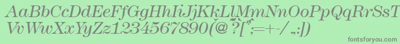 Шрифт Modern438lightRegularitalic – серые шрифты на зелёном фоне