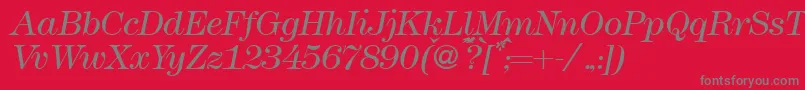 Modern438lightRegularitalic Font – Gray Fonts on Red Background