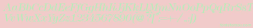 Modern438lightRegularitalic-Schriftart – Grüne Schriften auf rosa Hintergrund