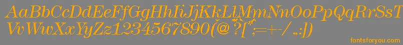 Modern438lightRegularitalic Font – Orange Fonts on Gray Background