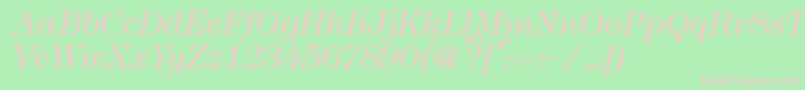 Modern438lightRegularitalic Font – Pink Fonts on Green Background