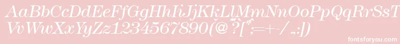 Modern438lightRegularitalic Font – White Fonts on Pink Background