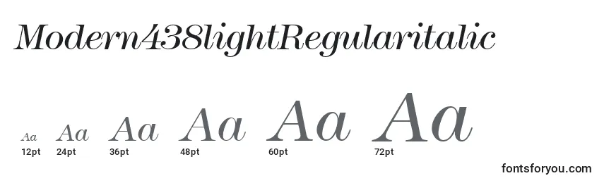 Размеры шрифта Modern438lightRegularitalic