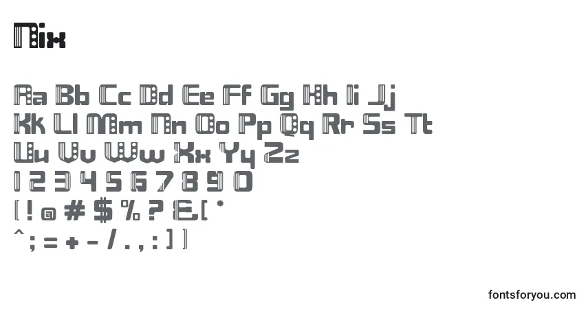 Schriftart Nix (105471) – Alphabet, Zahlen, spezielle Symbole