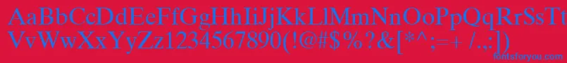 TimesTenCyrillicUpright Font – Blue Fonts on Red Background