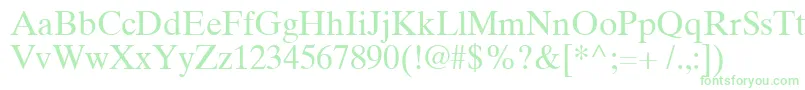 TimesTenCyrillicUpright Font – Green Fonts on White Background