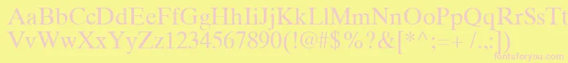 TimesTenCyrillicUpright Font – Pink Fonts on Yellow Background