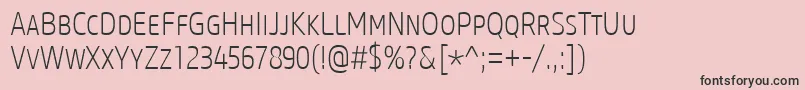 More about CoreSansMSc27CnExtralight Font CoreSansMSc27CnExtralight Font – Black Fonts on Pink Background