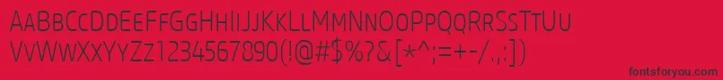 CoreSansMSc27CnExtralight Font – Black Fonts on Red Background