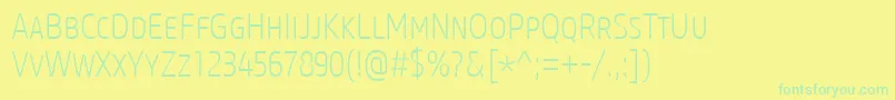Police CoreSansMSc27CnExtralight – polices vertes sur fond jaune