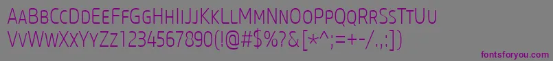 CoreSansMSc27CnExtralight Font – Purple Fonts on Gray Background