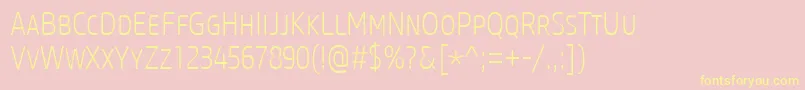 CoreSansMSc27CnExtralight Font – Yellow Fonts on Pink Background